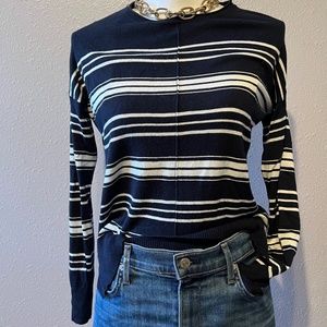 3/$30 Striped Navy & White Sweater | Size S/4